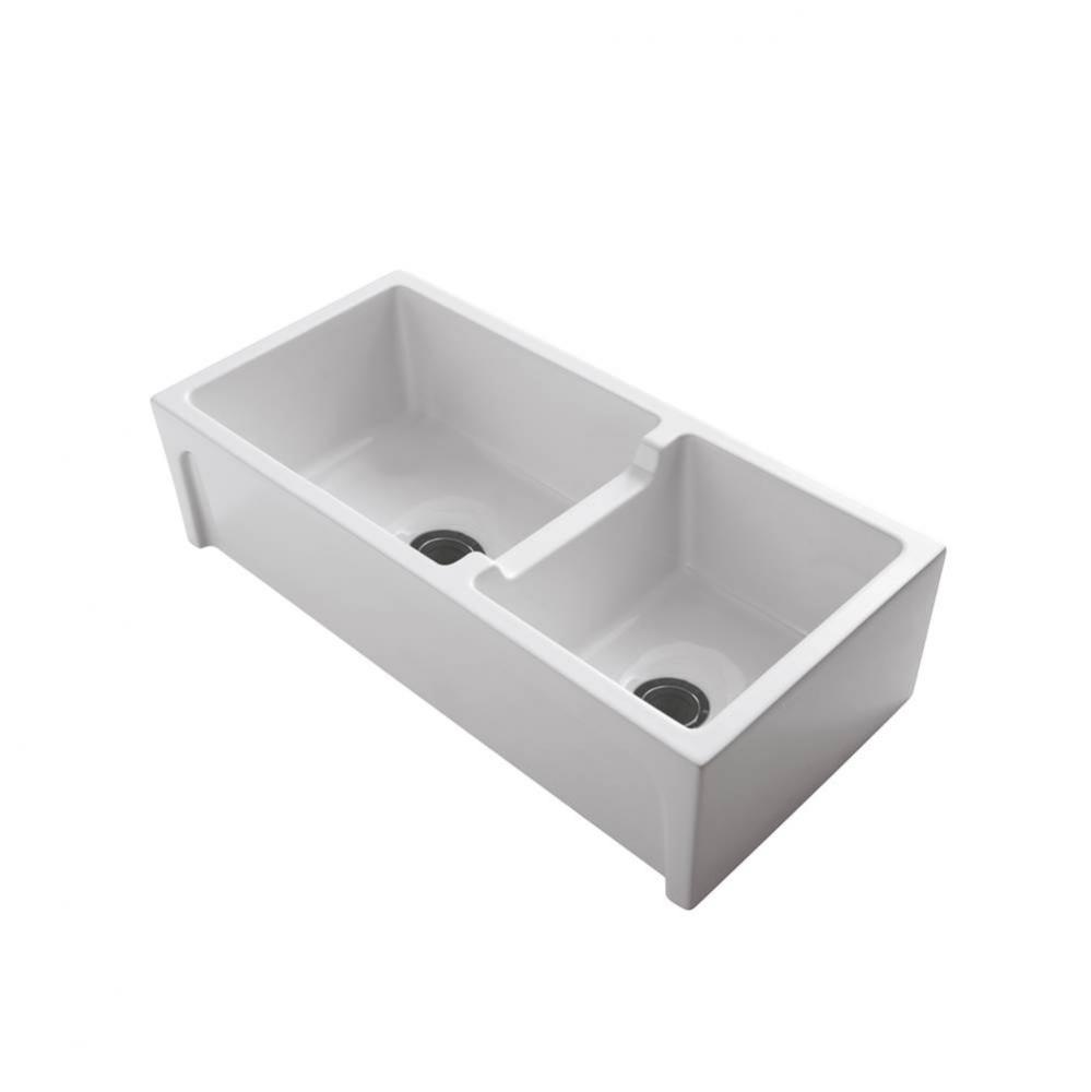 Millwood 36'' DBL BowlFire Clay, Farmer Sink , WH