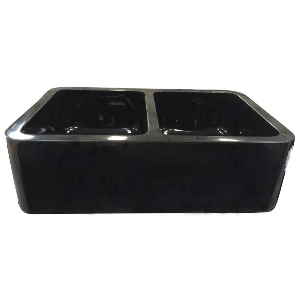 Atlanta 33'' Polished GraniteDbl Bowl Farmer Sink-GPBL