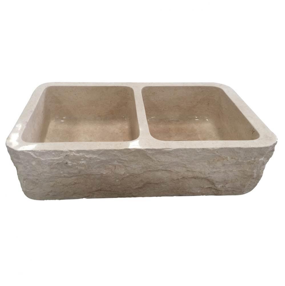 Rushmore Db Bowl Marble FarmeSink w/Chiseled Apron MPGA,36''