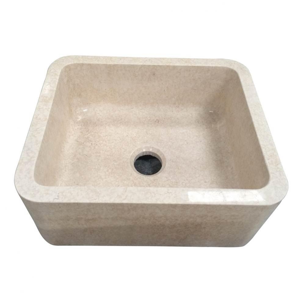 Chandra 24'' Polished MarbleSingle Bowl Farmer Sink, MPGA