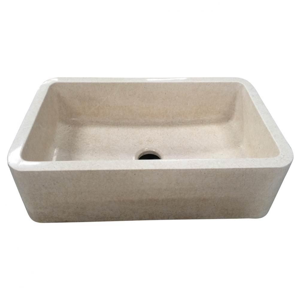 Chandra 33'' Polished MarbleSingle Bwl Farmer Sink, MPGA