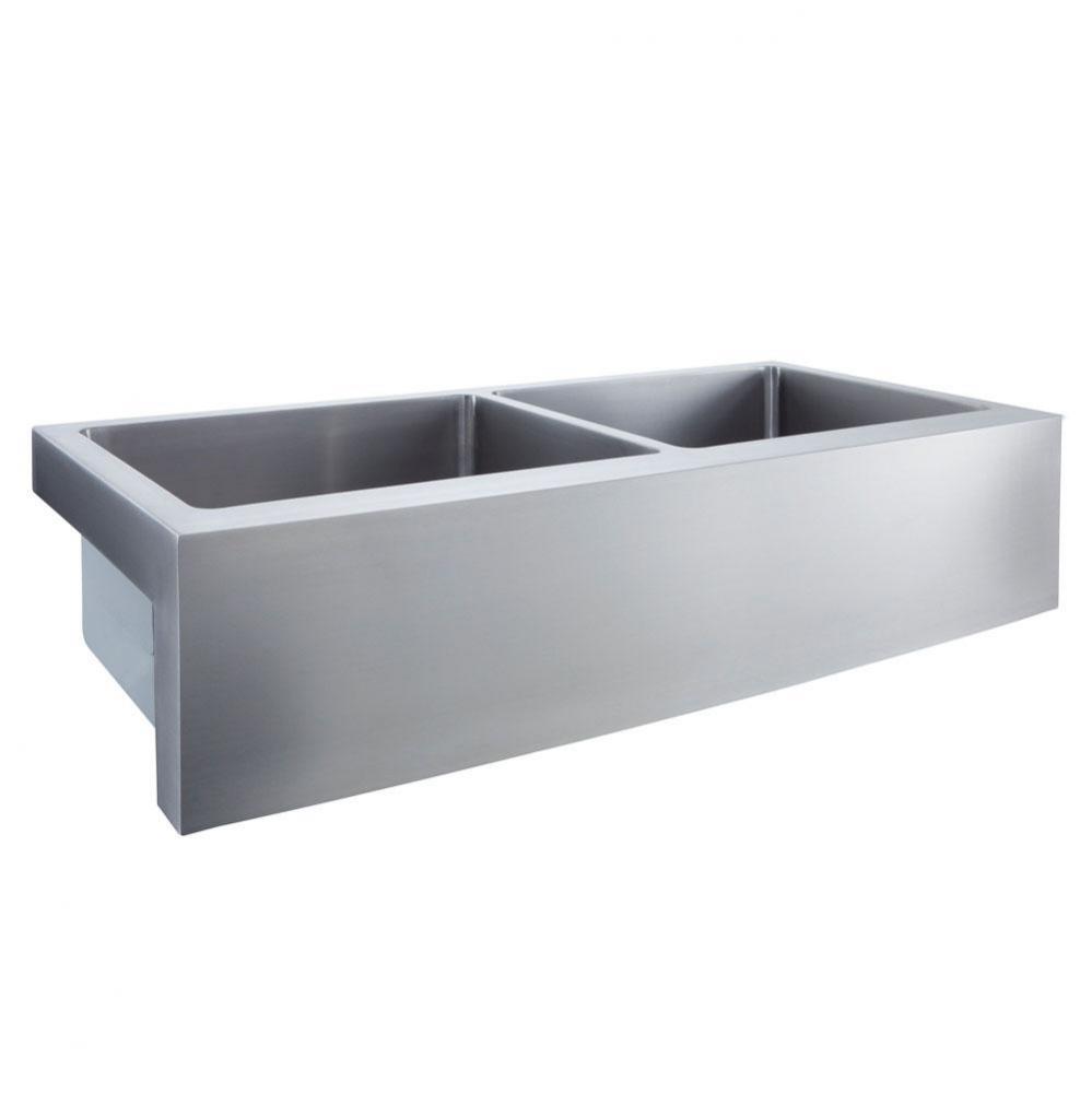 Dixon 39'' Stainless SteelDbl Bowl Curved Farmer Sink