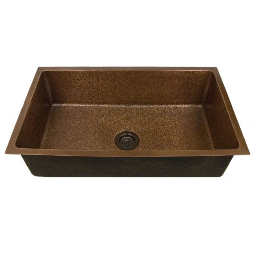 Rocio 36'' Copper Single BowlUndermount Kitchen Sink, AC