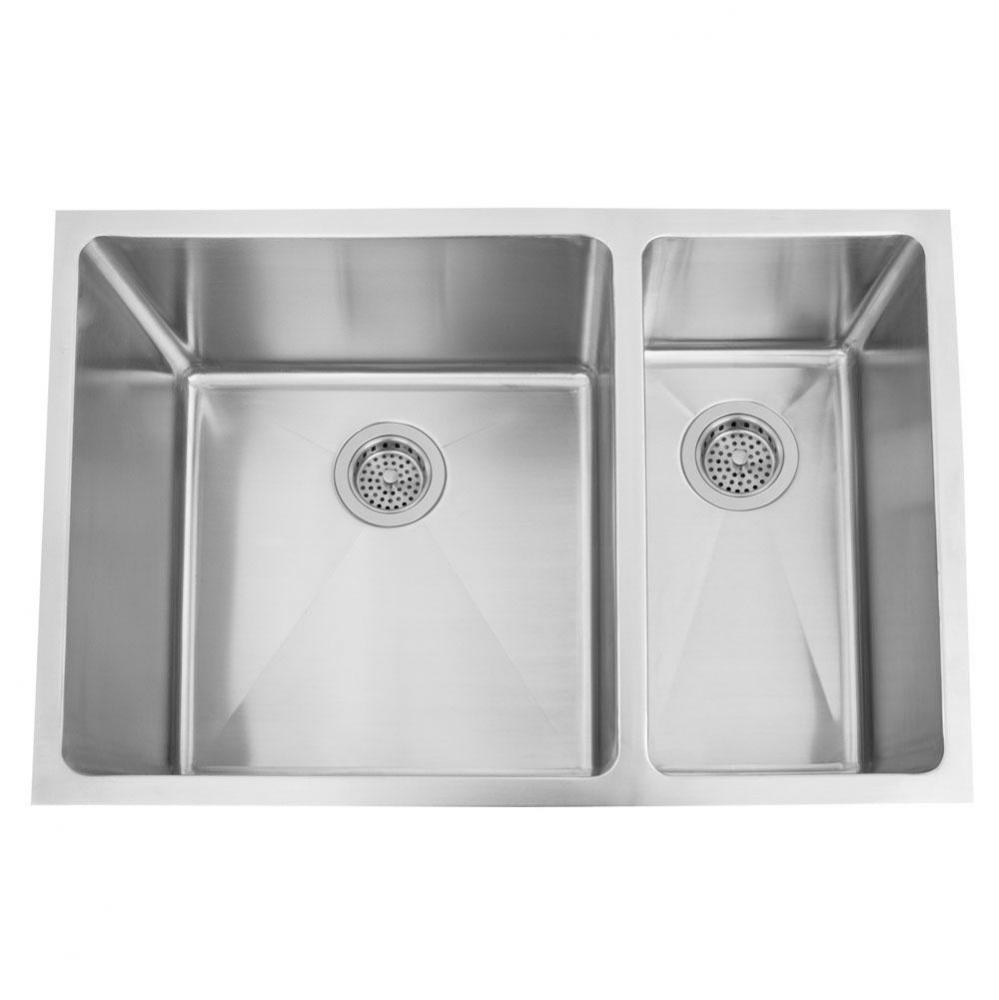 Genaro 29'' SS Deep 70/30Offset Dbl Bwl Undermount Sink