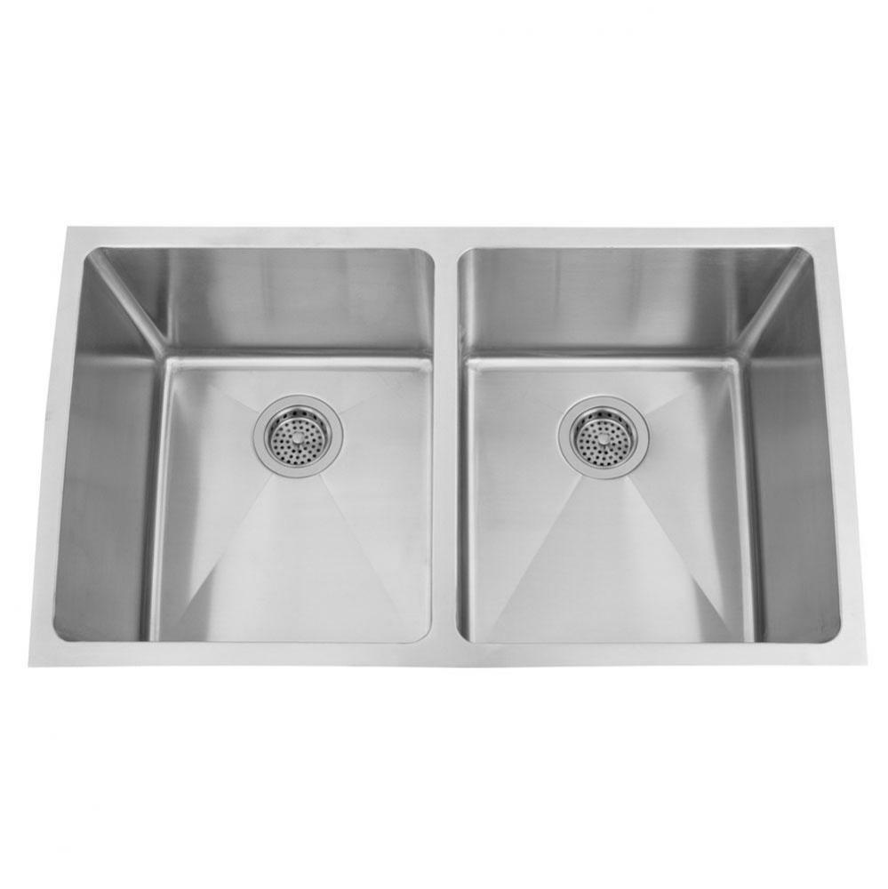 Geraldine 32'' SS Deep 50/50Double Bowl Undermount Sink