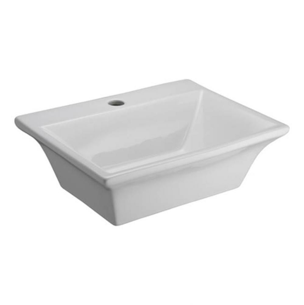 Lea Above Counter Basin, One-Hole, Fire Clay, White
