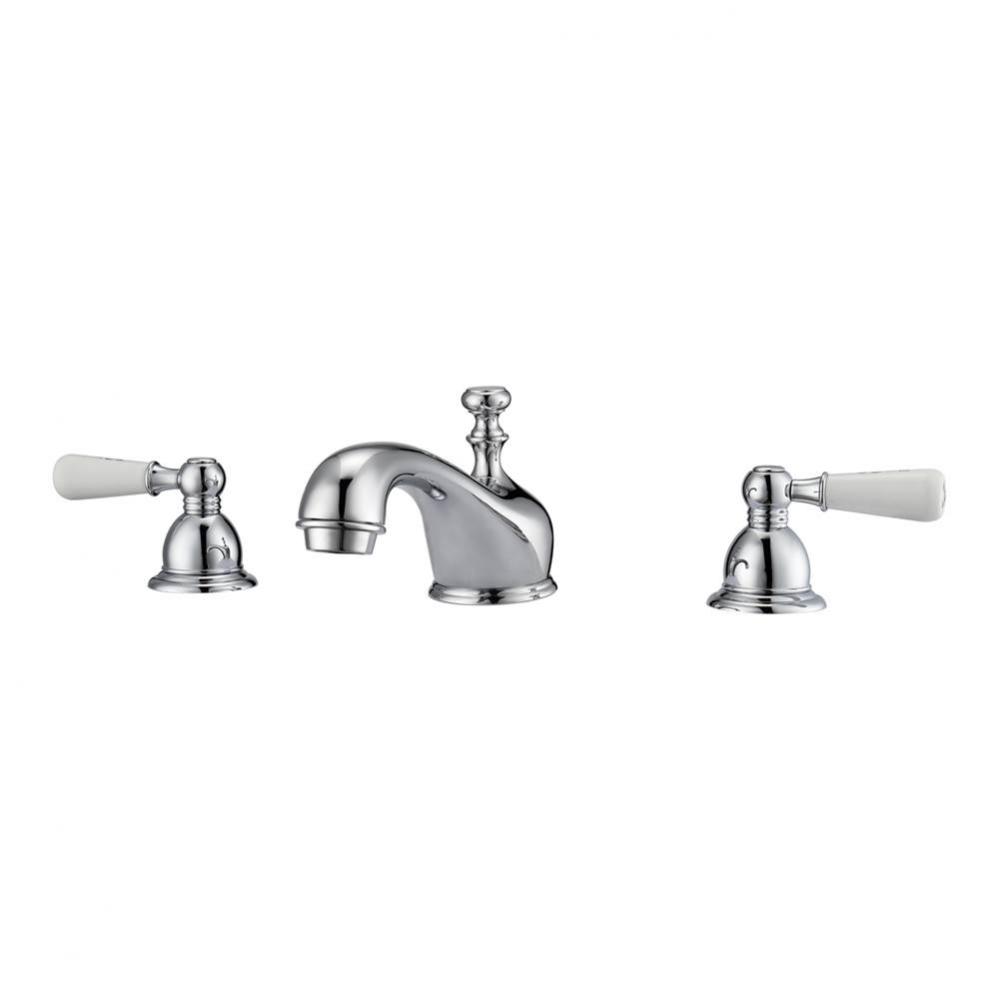 Marsala 8''cc Lav Faucet, withHoses,Porcelain Lever Hdls, CP