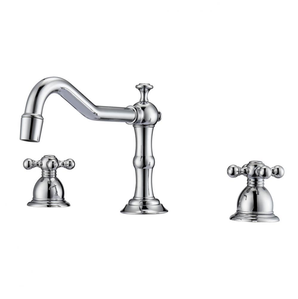 Roma 8''cc Lav Faucet, withHoses, Metal Cross Handles,CP