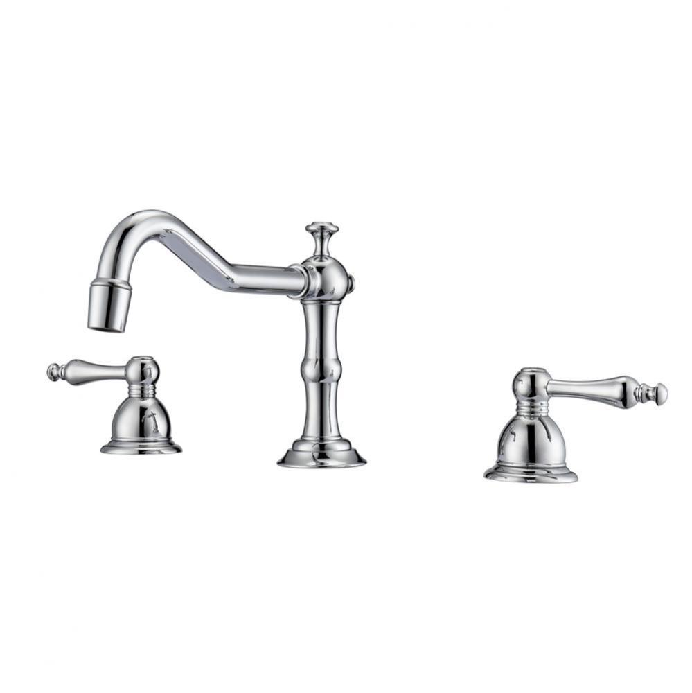 Roma 8''cc Lav Faucet, withHoses, Metal Lever Handles, CP