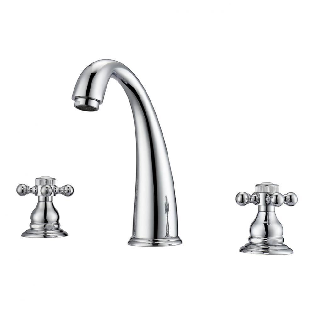 Maddox 8''cc Lav Faucet, withhoses,Button Cross Handles, CP