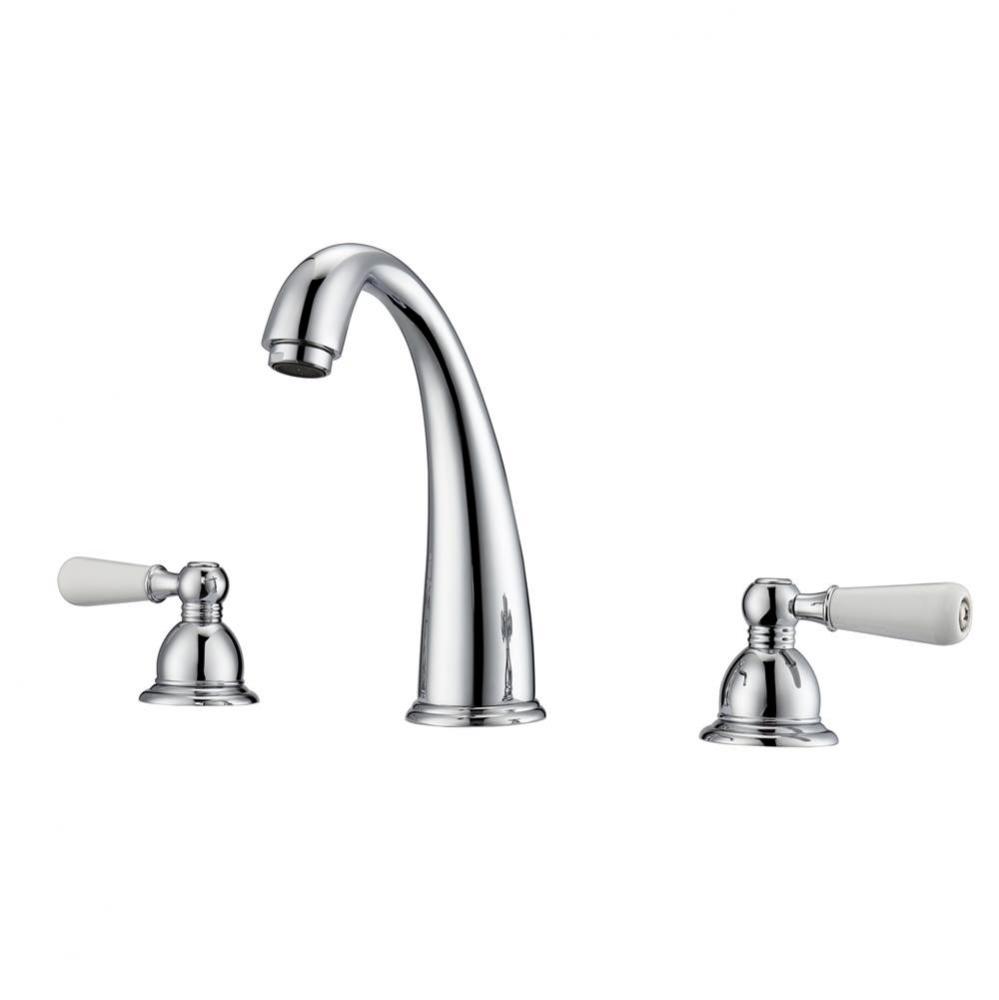Maddox 8''cc Lav Faucet, withHoses, Porcelain Lever Hdls,CP
