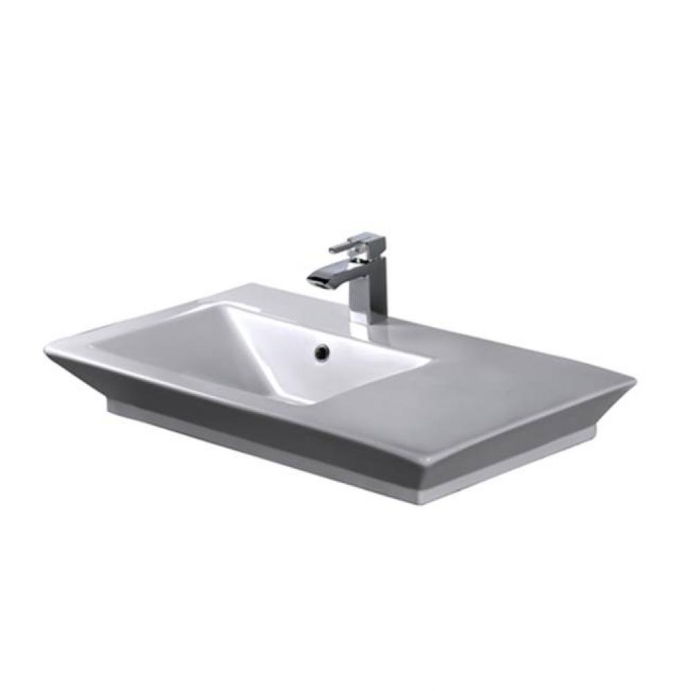 Opulence Above Counter Basin31-1/2'',White,Rect Bowl,8''WS