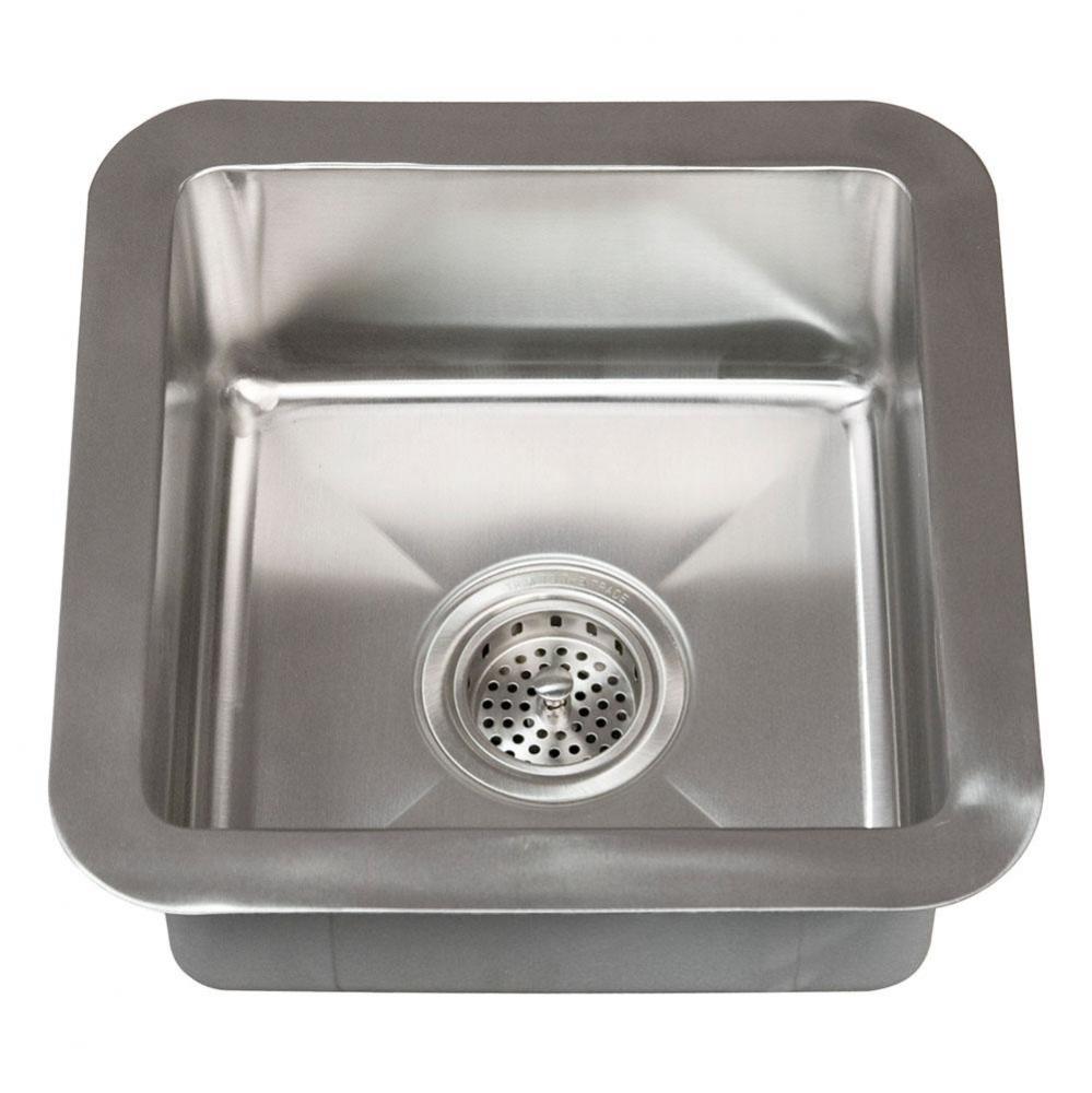 Rena 15'' SS Square UndermountPrep Sink