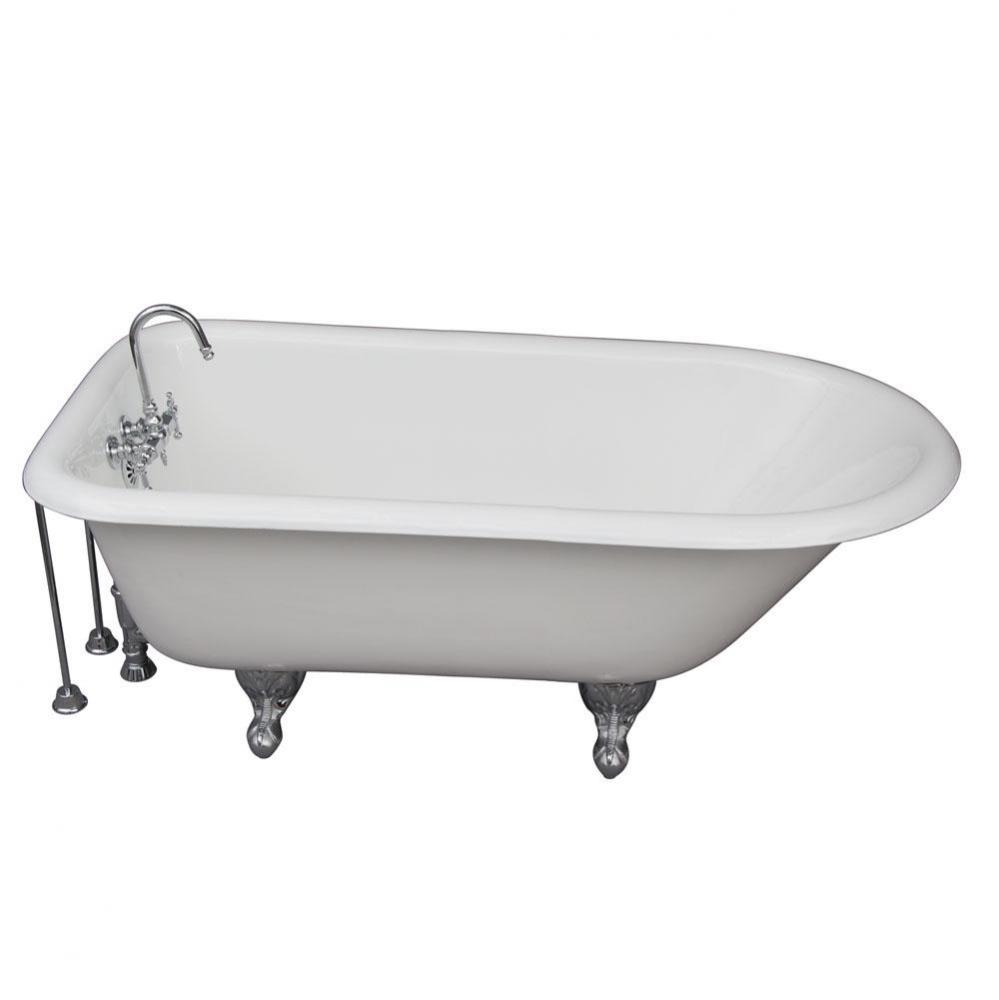 Tub Kit 67'' CI Roll Top, TubFiller, Supplies, Drain-Chrome