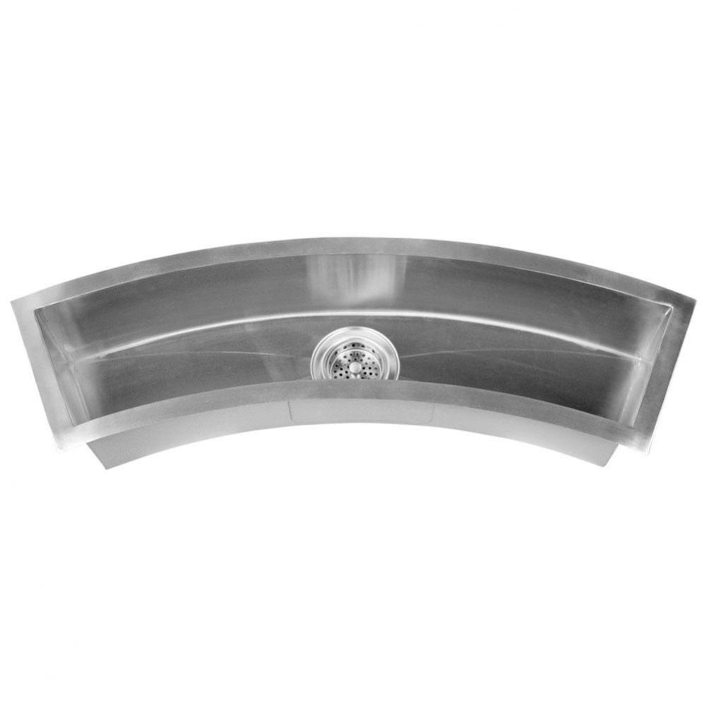 Wolcott 33'' Zero Radius SSCurved Trough Sink, 16 Gauge