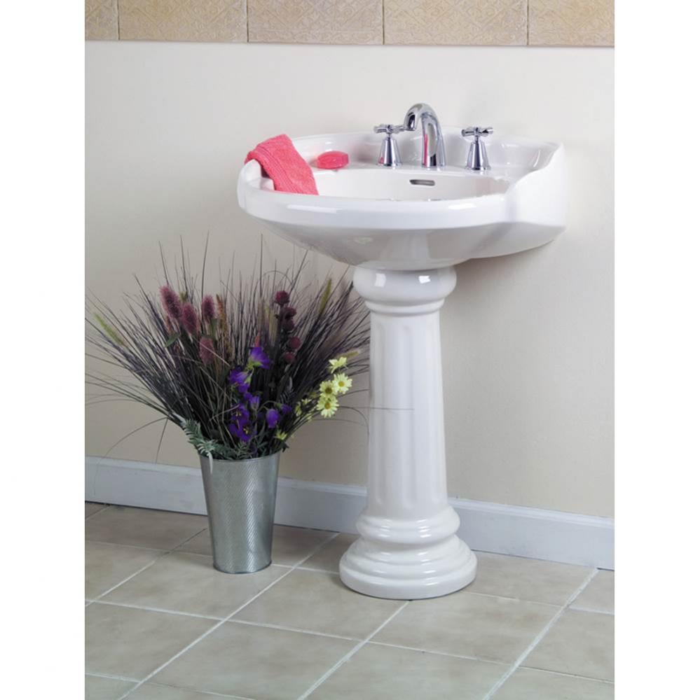 Victoria Pedestal Lavatory, 4''cc, White