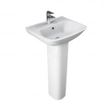 Barclay B/3-1101WH - Eden 450 Ped Lav Basin Only1-Hole, White