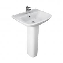 Barclay 3-1111WH - Eden 520 Pedestal Lavatory1-Hole, White