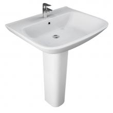 Barclay B/3-1121WH - Eden 650 Ped Lav Basin Only1-Hole, White