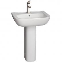 Barclay 3-2011WH - Caroline 550 Pedestal LavatoryWhite-1 hole