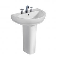 Barclay 3-2058WH - Harmony 800 Pedestal Lavatory,White-8'' Widespread