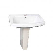Barclay 3-971WH - Galaxy 28'' Ped Lav - White1 Faucet Hole