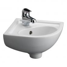 Barclay 4-745WH - Petite Corner Basin, 1-Hole, White