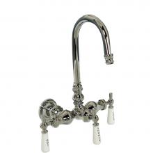 Barclay 4001-PL-CP - Leg Tub Diverter w/Porcelain Lever Hdles, CI Tub, Pol Chr