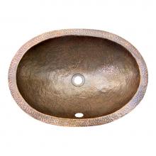 Barclay 6842-AC - Forster Oval Undermount Basin, Hammered Antique Copper