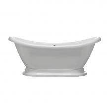Barclay ATDS7H63RB-WH - Monterrey 63'' Acrylic Dbl,WHSlipper Tub on Base, 7'' TD