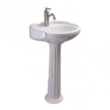 Barclay 3-3046WH - Silvi 20'' Pedestal Lavatory6'' Centerset,White