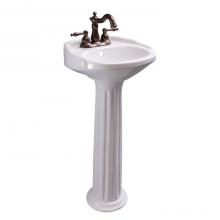 Barclay 3-3064WH - Silvi 15'' Pedestal Lavatory4'' Center Set,White