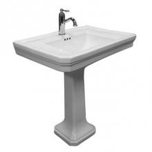 Barclay 3-9104WH - Drew 770 Pedestal 4'' cc faucet Hole, Overflow, White