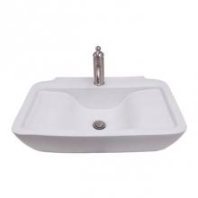 Barclay 4-1125WH - Leeds 25'' Rect Wall Hung Basin4'' Centerset,White