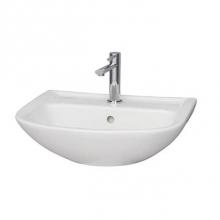 Barclay 4-122WH - Lara 510 Wall Hung Basin1 faucet hole, White