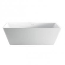 Barclay ATRECN64FIG-CP - Siren 64'' AC Rect Tub WithInternal OF Drain Chrome, WH