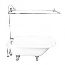 Barclay TKADTR60-WCP4 - Tub Kit 60'' AC Roll Top, ShwrUnit, Supplies, Drain-Chrome