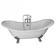 Barclay TKCTDSH-CP4 - Tub Kit 71'' CI Dbl Slipper,Filler, Supplies, Drain-Chrome