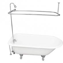 Barclay TKCTR67-CP5 - Tub Kit 67'' CI Roll Top, ShwrUnit, Supplies, Drain-Chrome