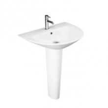 Barclay 3-1258WH - Morning 550 Pedestal Lavatory White, 8'' Widespread