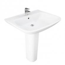 Barclay B/3-1124WH - Eden 650 Ped Lav Basin Only4'' Center Set,White