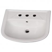 Barclay B/3-128WH - Lara 510 Ped Lav Basin8'' cc, White