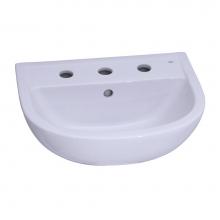 Barclay B/3-548WH - Compact 500 Ped Lav Basin8'' cc, White