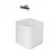 Barclay PE4-239WH - Petite 14'' Square Vessel, No Faucet Holes, White