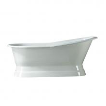 Barclay CTSN68B-WH - Lyndsey Cast Iron Slipper 68On Base, No Faucet Hole, White