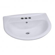 Barclay B/3-358WH - Karla 650 Ped Lav Basin8'' cc, White