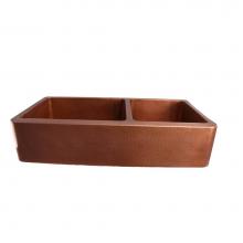 Barclay FSCDB3568-AC - Pandan 42'' Dbl Bowl Farm Sink60/40 Hammered Antique Copper