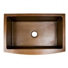 Barclay FSCSB3128-SAC - Emelina 33'' Single Bowl CurvedFront Copper Farmer Sink-SAC