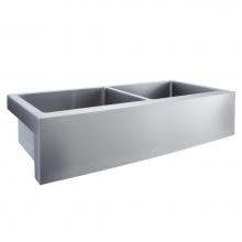 Barclay FSSDB2610-SS - Dixon 39'' Stainless SteelDbl Bowl Curved Farmer Sink