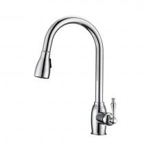 Barclay KFS409-L1-CP - Bistro Kitchen Faucet,Pull-OutSpray, Metal Lever Handles, CP